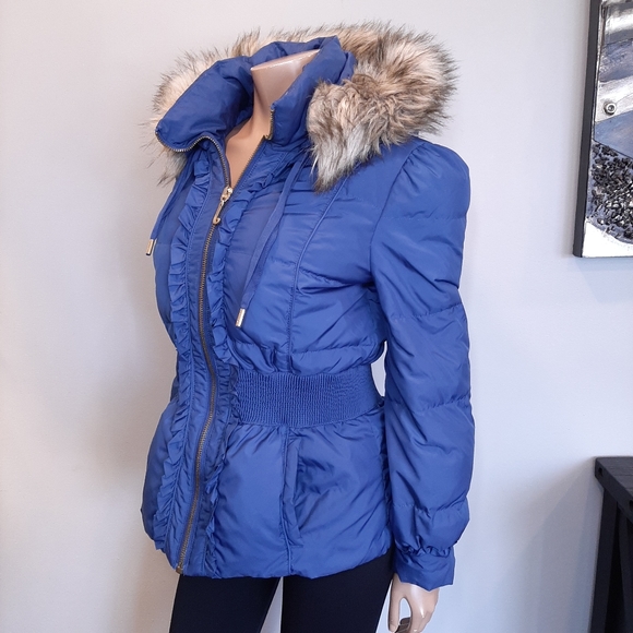 Sold JUICY COUTURE DOWN FILLED Hooded Faux Fur Puffer Coat Jacket Parka Winter - Picture 4 of 15